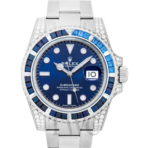 rolex submariner blue dial with diamonds|rolex submariner with diamond bezel.